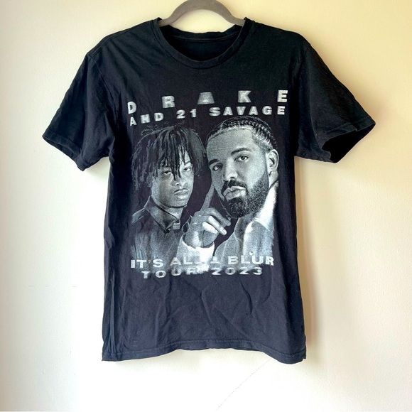 Drake & 21 Savage It’s All a Blur Tour 2023 T-Shirt | Size S | Concert Tee - Picture 1 of 9